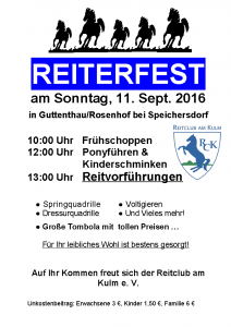 Plakat- Reiterfest 2016